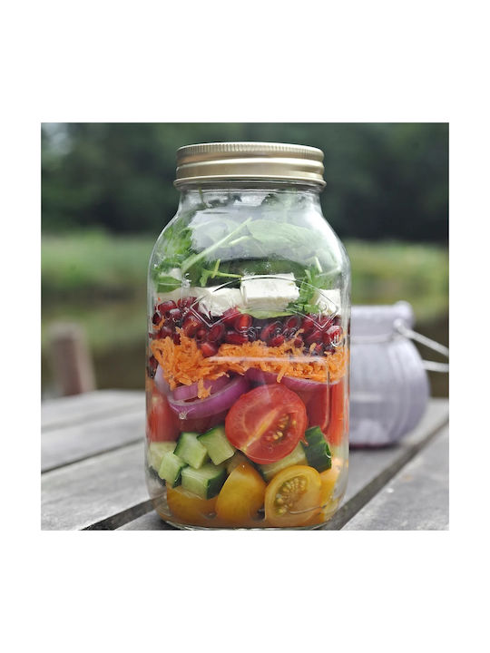 KIlner Βάζο Γενικής Χρήσης με Καπάκι Γυάλινο Διάφανο 1000ml