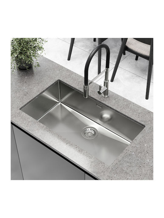 Helika Helika Enna ΕΝΝ100B Unterbau Spüle Inox B79xT45cm Silber