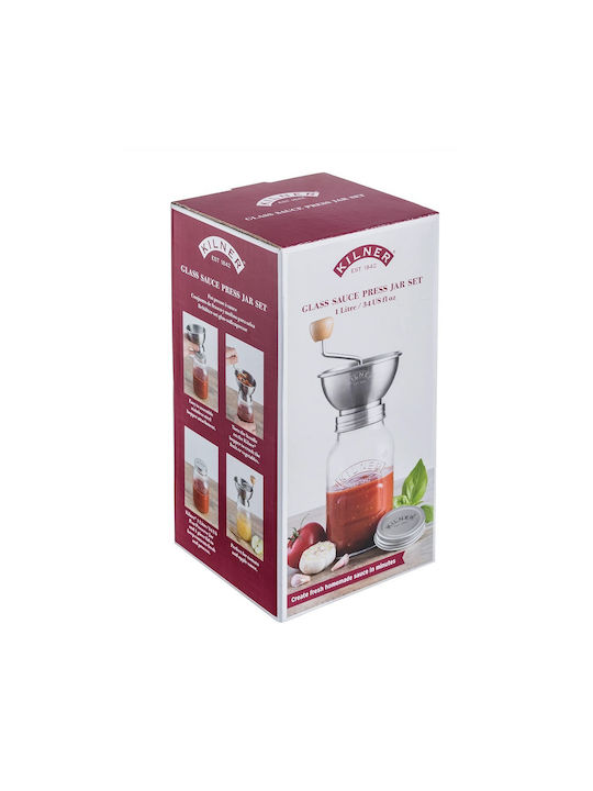 KIlner Σετ 4τμχ Βάζα Γενικής Χρήσης με Καπάκι Γυάλινο Διάφανο 1000ml