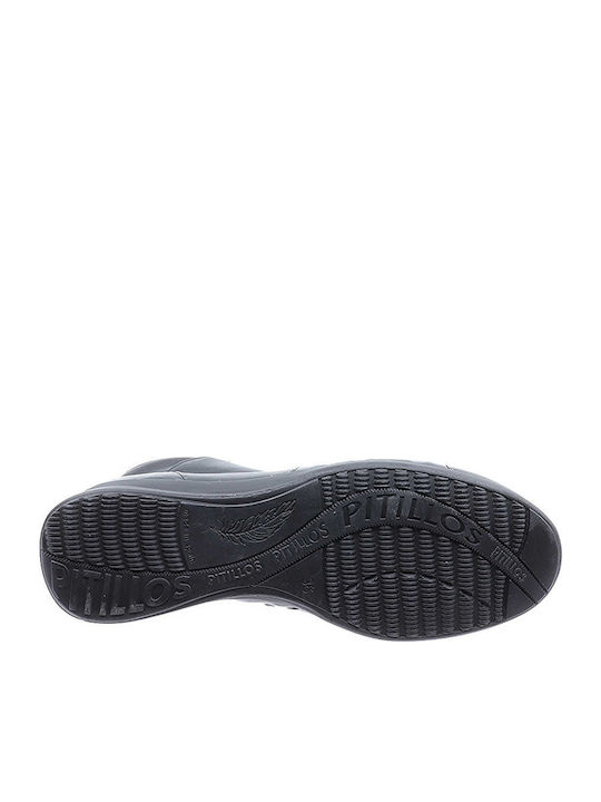Leder Stiefeletten Damen Schwarz