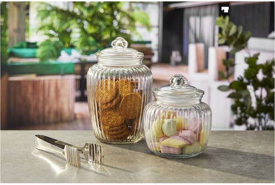 Leone Glass Coffee Jar with Lid Transparent 1200ml 1 Piece