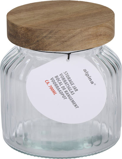 Alpina Appliances General Use Glass Transparent Vase with Lid 700ml