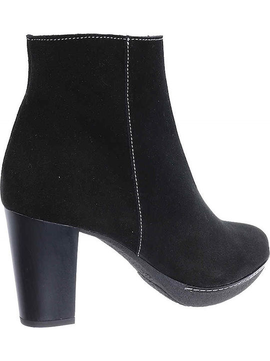 Leder Stiefeletten Damen Schwarz