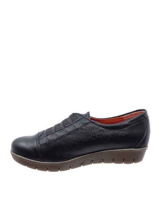 Γυναικεία Slip-On Δερμάτινα Μαύρα