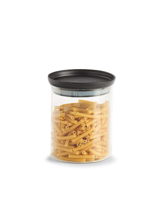 Zeller Vase General Use with Lid Plastic Black 650ml