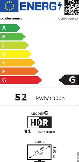 LG Smart Τηλεόραση 42" 4K UHD OLED evo AI C5 HDR (2025) OLED42C55LA