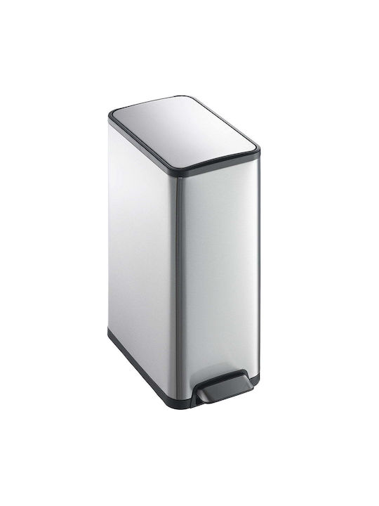 Eko Coș Eco Slim De Gunoi Din Oțel Inoxidabil Cu Pedală Argintiu Mat 45lt