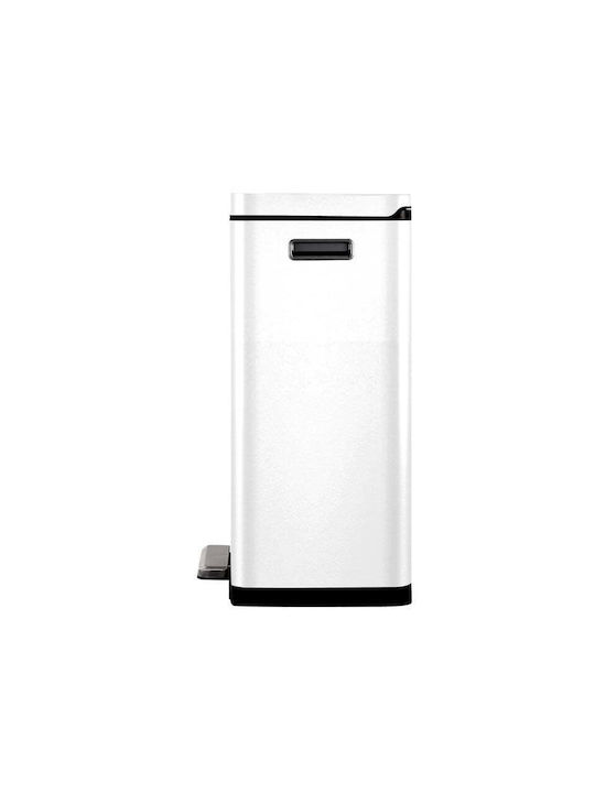 Eko Coș De Gunoi X-Cube VB 936840 De Reciclare Din Oțel Inoxidabil Cu Pedală Alb 40lt
