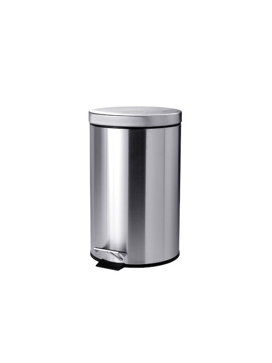 Sidirela Waste Bin Waste made of Stainless Steel with Pedal Silver 20lt 1pcs