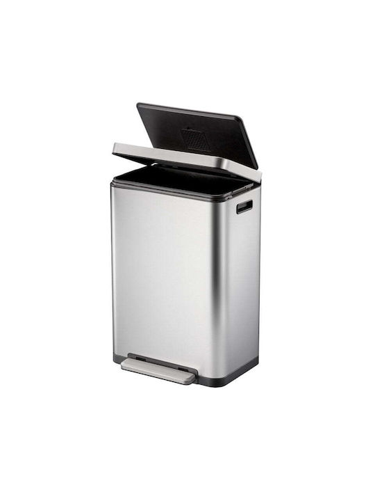 Eko Coș De Gunoi X-Cube VB 936845 Din Oțel Inoxidabil Cu Pedală Argintiu Mat 45lt