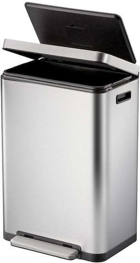 Eko Waste Bin X-Cube VB 936845 for Waste from Inox Steel with Pedal Silver Matte 45lt