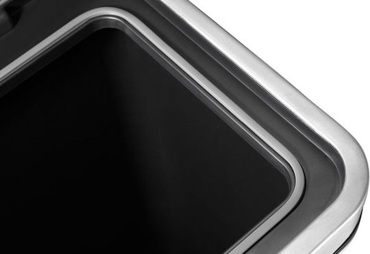 Eko Waste Bin X-Cube VB 936845 for Waste from Inox Steel with Pedal Silver Matte 45lt