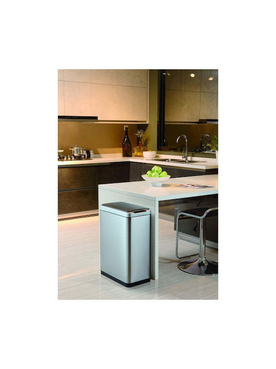 Eko Phantom Coș de Gunoi din Oțel Inoxidabil Silver Matt 45lt 1buc