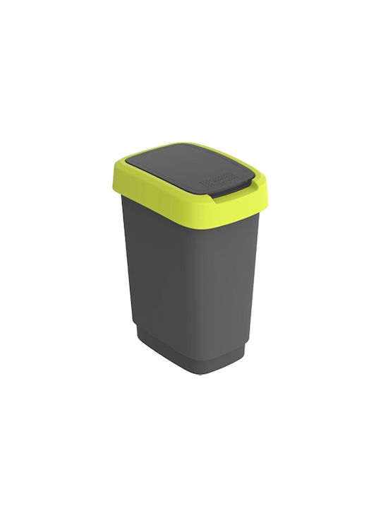 Trash Basket Swing Rotho Twist 50l Black-lime