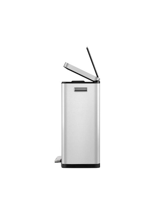 Eko X-cube Kitchen Кошче Отпадъци от Неръждаема стомана с Педал Сив 30лт 1бр
