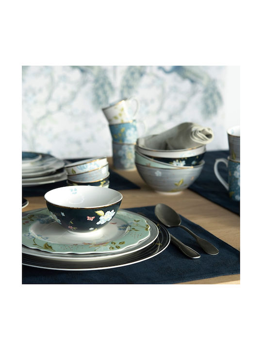 Laura Ashley Midnight Uni Μπωλ Σερβιρίσματος Δημητριακών Στρογγυλό από Πορσελάνη Μαύρο με Διάμετρο 13εκ.
