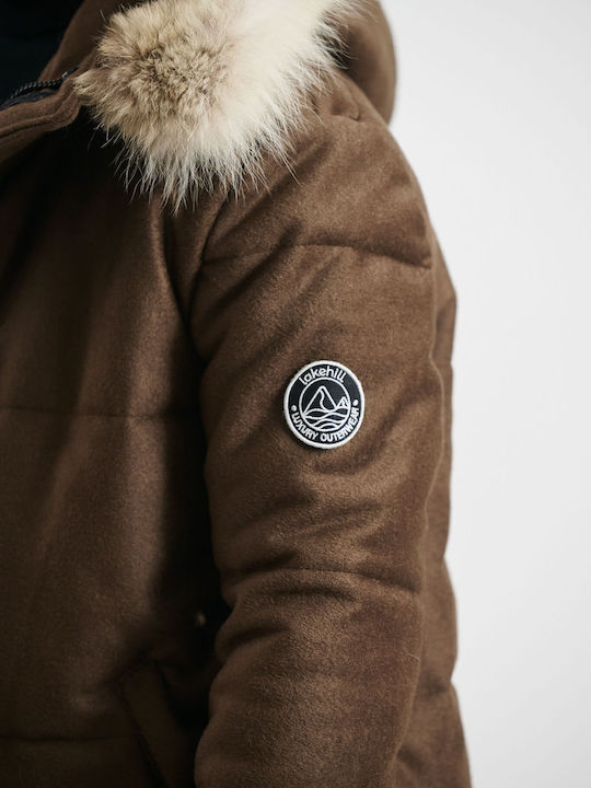 Lake & Hill Herren Winter Jacke Braun