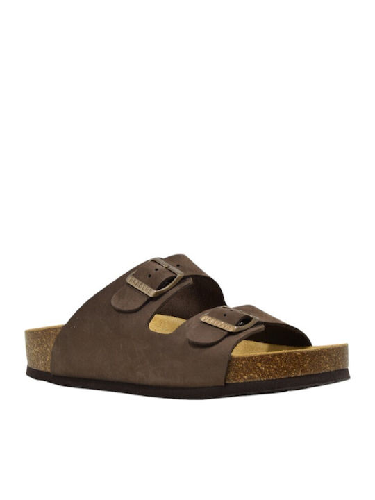 Cp Beta Leder Flache Sandalen für Damen Braun