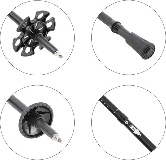Escape Pair of Telescopic Aluminum Trekking Poles with 4 Sections Trailblaze Black 291gr