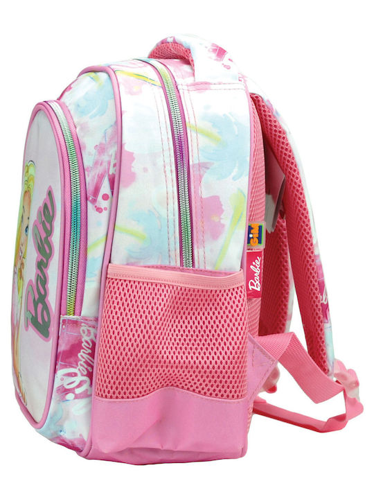 Gim Barbie Paints School Backpack Kindergarten with Water Bottle Holder Pink 12 Litres 25 x 15 x 30cm