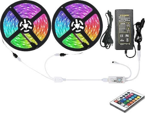 ACP Waterproof Smart LED Strip Wi-Fi 12V RGB Light 10m Type SMD5050 with Power Supply & Remote Control