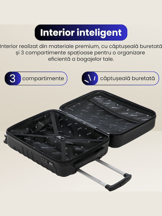 Quasar Line Reisekoffer Hartschalen Black Maximalhöhe 55cm mit 4 Räder Set 2Stück