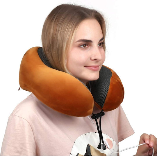 Kourk Travel U-shape Memory Foam Travel Pillow Travel Set Pillow with Carrying Case 24x26x12cm Blue