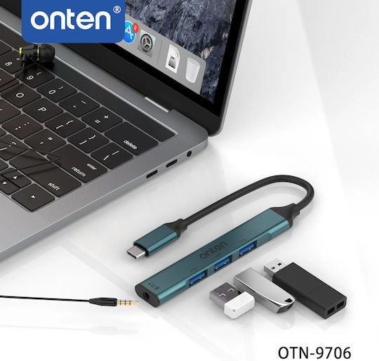 Onten Hub 3 Θυρών USB 2.0 με σύνδεση USB-A
