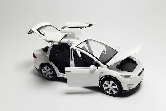 Tesla X90 1:32 White Model Car Miniature Electric Car with Opening Doors