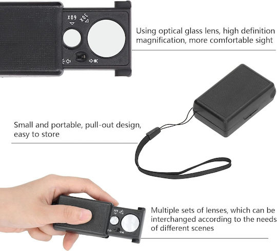 Magnifying Lens Jewler Loop Magnifying Lenses Optical Glass 30x 60x Led Lighting Review Design Removable Compact Portable Lanyard 445356