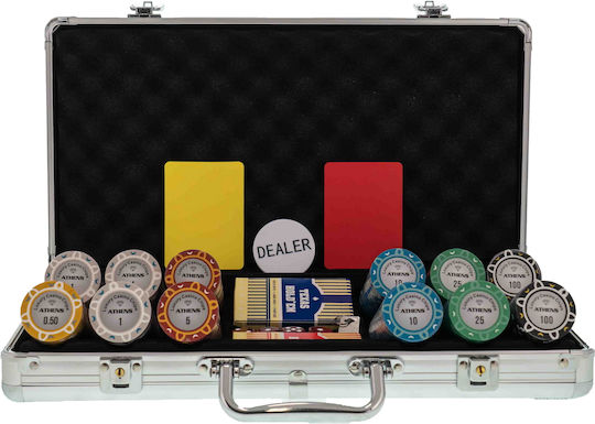Pokeritems Set 300 Numbered Poker Chips 14gr in Suitcase