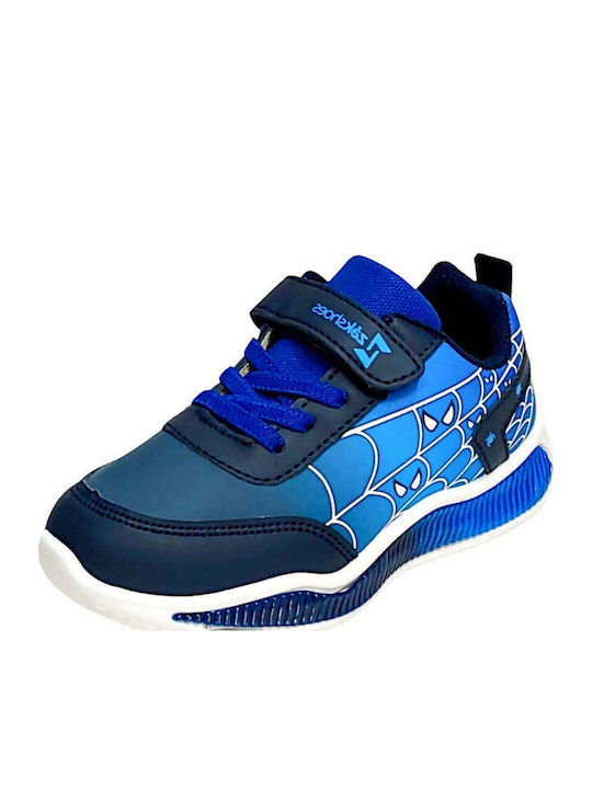 Παιδικά Sneakers με Σκρατς & Φωτάκια Μπλε