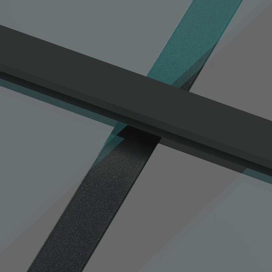 Vidaxl Schiebetürbeschlag-Set 102,5x205 cm Glas & Aluminium Schwarz