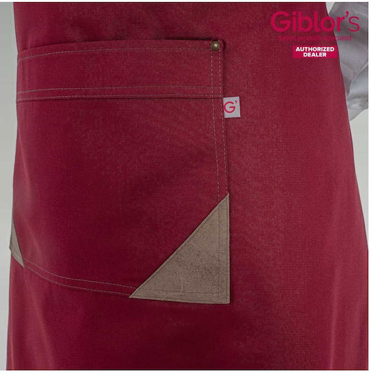 Giblor's Ποδιά Σερβιτόρου Ολόσωμη Μπορντό