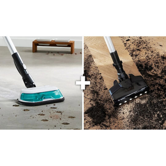 Bosch Unlimited 7 Презареждаща Вертикална Прахосмукачка 2 В 1 Stick И Ръчна 18V Тюркоазена