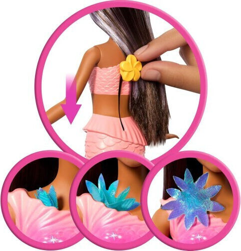 Barbie Mermaid Doll Magical Blooming Brunette Mermaid for 3+ years+ Years
