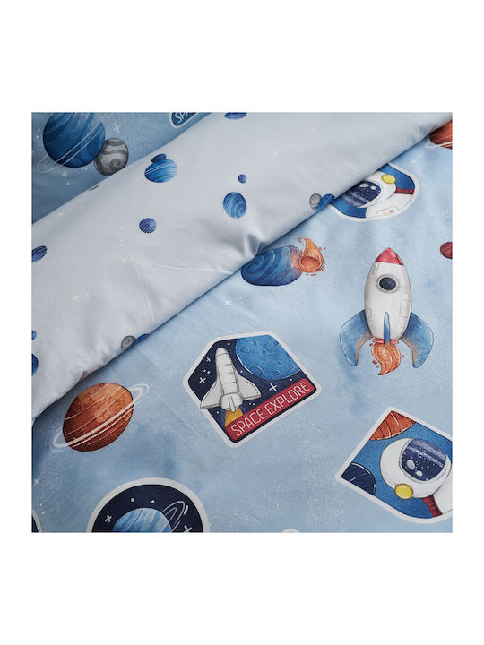 Vesta Home Κουβερλί Μονό Βαμβακερό Σιέλ 160x230cm