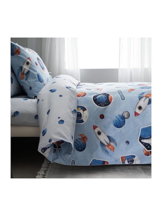 Vesta Home Κουβερλί Μονό Βαμβακερό Σιέλ 160x230cm