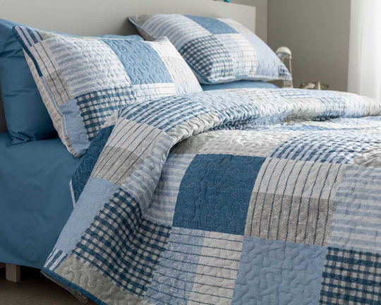 Vesta Home Κουβερλί Υπέρδιπλο Microfiber Μπλε 220x230cm