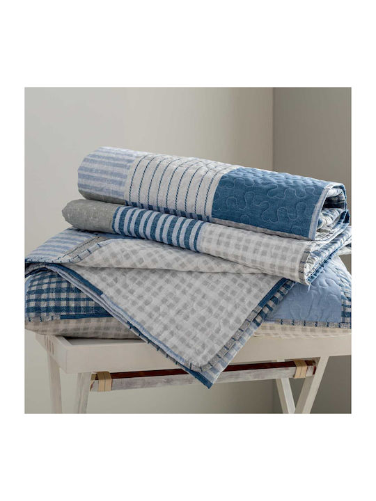 Vesta Home Coverlet Super King Microfiber Blue 220x230cm