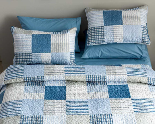 Vesta Home Κουβερλί Υπέρδιπλο Microfiber Μπλε 220x230cm