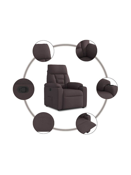 Liegesessel Dunkelbrauner Stoff 4015547