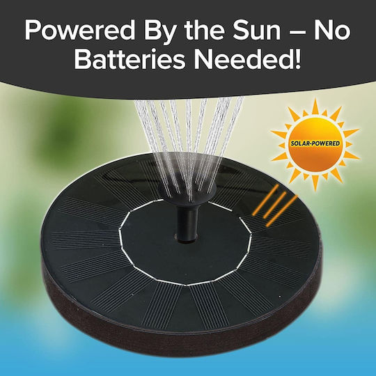 Solar Fountain Black Color 6 Spray Functions Fast Fountain Pocket Hose Solar-powered-instantly Adds a Water Feature Virtually Anywhere-5 Spray Modes-no Installation Batteries Required Bird Baths & More 6 in D x 2
