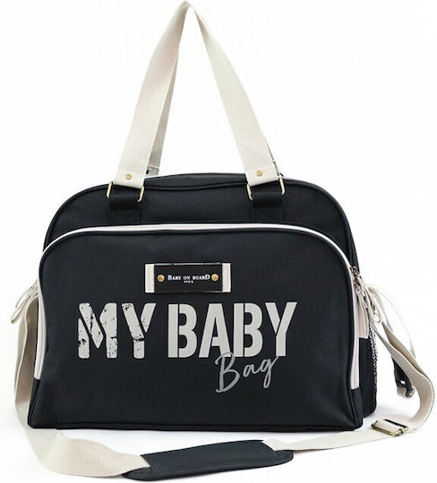 Baby on Board Τσάντα-Αλλαξιέρα Ώμου/Χειρός Μαύρη 42x30x30εκ.