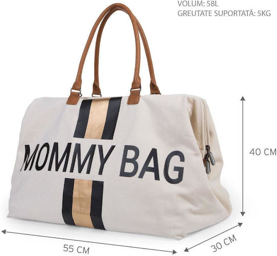 Childhome Geantă-Schimbător de Umăr/Mână Geantă de schimb Mommy Bag Bej 55x40cm.