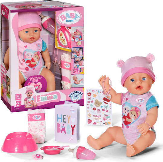 ZAPF Creation Baby Born Baby Doll Set Emma for 3+ Years 43 cm