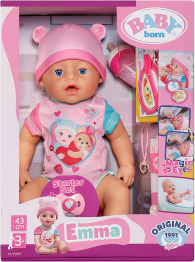 ZAPF Creation Baby Born Baby Doll Set Emma for 3+ Years 43 cm