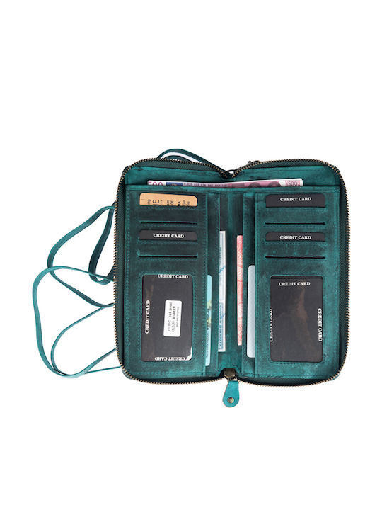 Leather Women's Wallet Classic Green