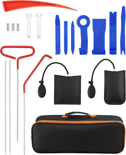 Kit De Deblocare Uși Mașină Cu 17 Piese Cuper Air Wedges Roduri Extensii Instrumente Profesionale Pentru Demontarea Interiorului Geantă De Depozitare Și Transport