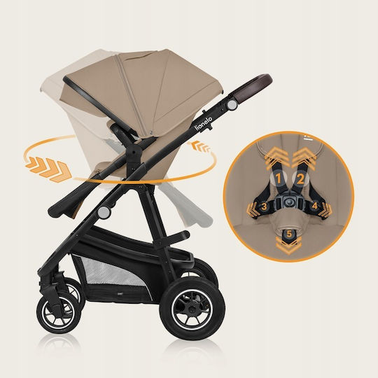 Bianca Adjustable 3 in 1 Baby Stroller Suitable for Newborn Beige Sand 11.75kg